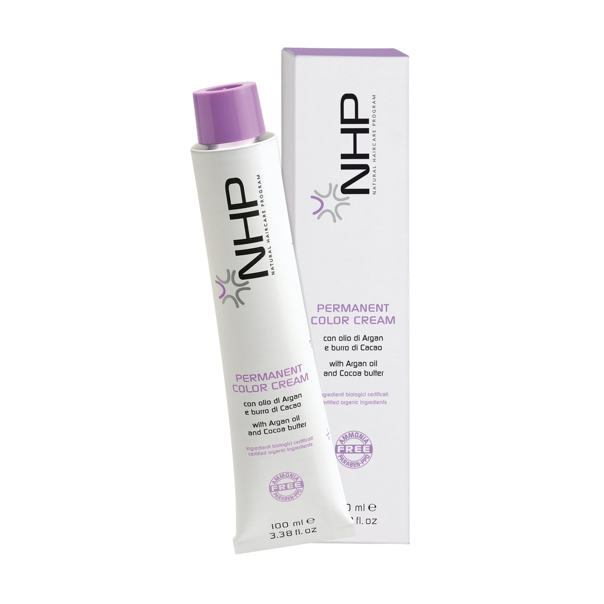 Безаміачна крем-фарба для волосся NHP Permanent Color Cream, 4.2 Каштановий ірис, 100 мл
